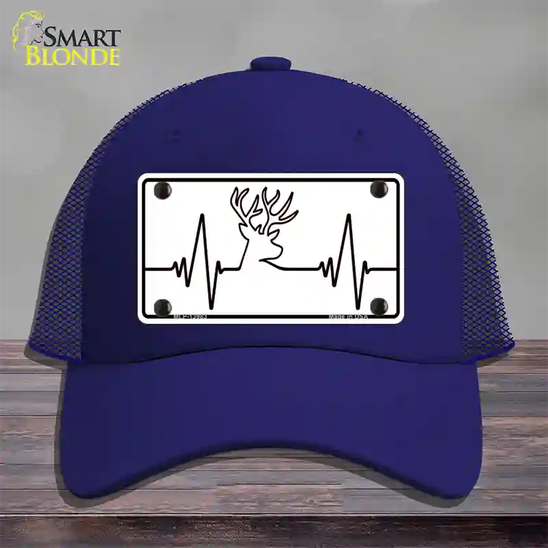 Deer Heart Beat Novelty License Plate Hat Tag Mesh / Royal Blue