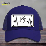 Paw Print Heart Beat Novelty License Plate Hat Tag Mesh / Royal Blue