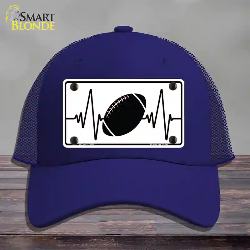 Football Heart Beat Novelty License Plate Hat Tag Mesh / Royal Blue