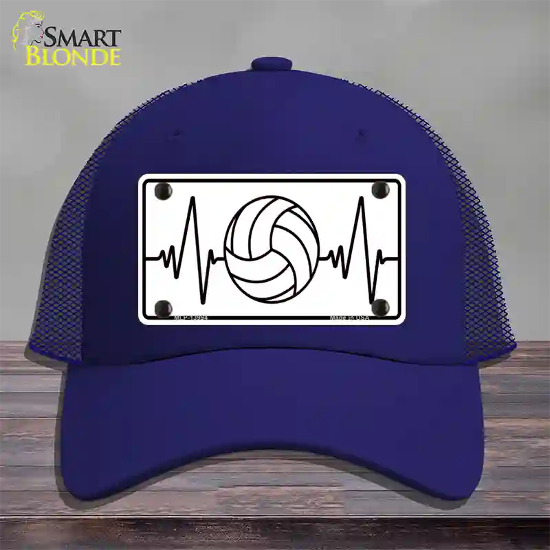 Volleyball Heart Beat Novelty License Plate Hat Tag Mesh / Royal Blue