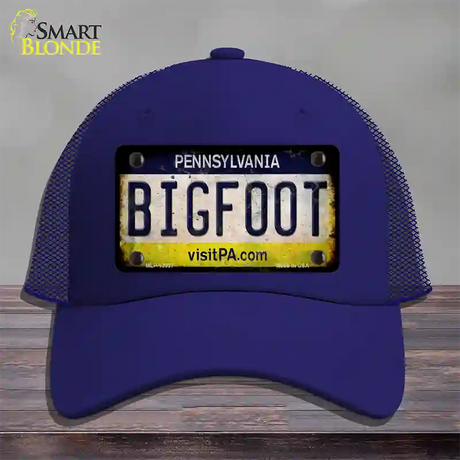 Bigfoot Pennsylvania Novelty License Plate Hat Tag Mesh / Royal Blue