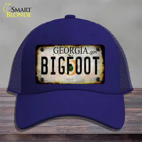 Bigfoot Georgia Novelty License Plate Hat Tag Mesh / Royal Blue