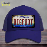 Bigfoot Illinois Novelty License Plate Hat Tag Mesh / Royal Blue