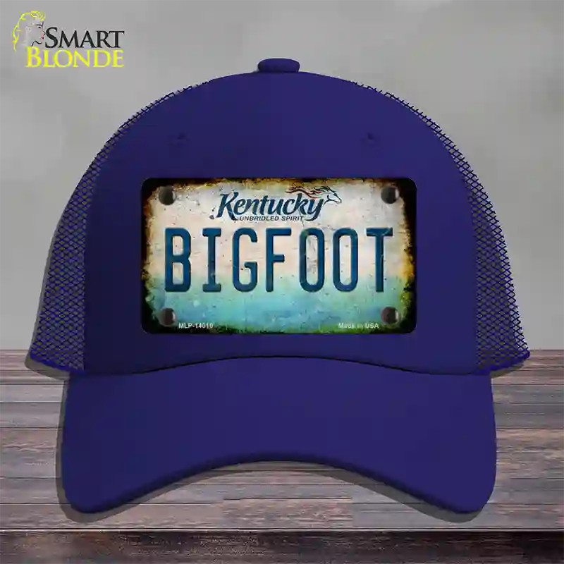 Bigfoot Kentucky Novelty License Plate Hat Tag Mesh / Royal Blue