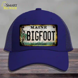 Bigfoot Maine Novelty License Plate Hat Tag Mesh / Royal Blue