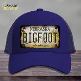 Bigfoot Nebraska Novelty License Plate Hat Tag Mesh / Royal Blue