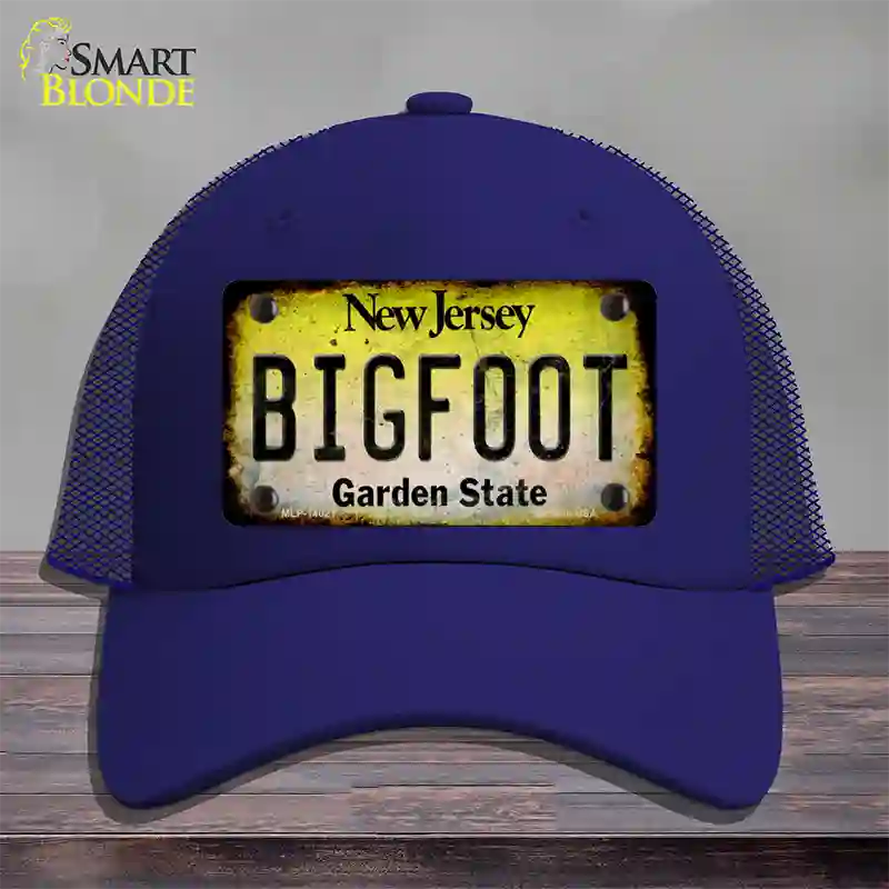 Bigfoot New Jersey Novelty License Plate Hat Tag Mesh / Royal Blue