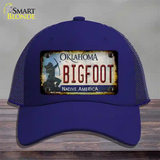 Bigfoot Oklahoma Novelty License Plate Hat Tag Mesh / Royal Blue