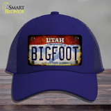 Bigfoot Utah Novelty License Plate Hat Tag Mesh / Royal Blue