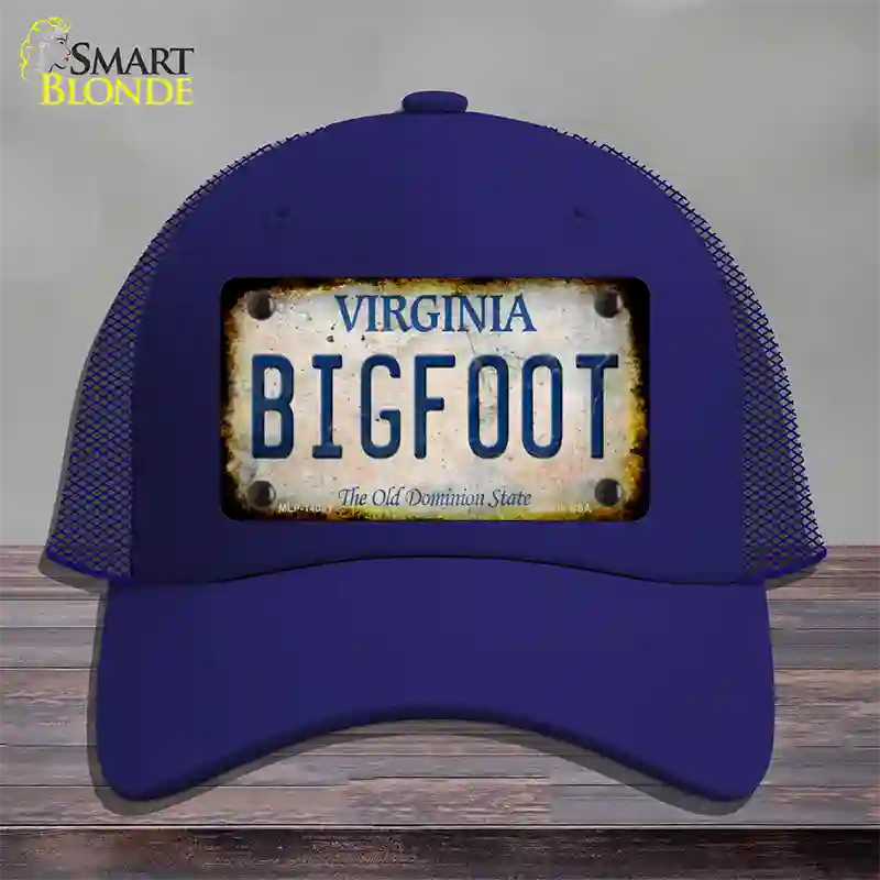 Bigfoot Virginia Novelty License Plate Hat Tag Mesh / Royal Blue