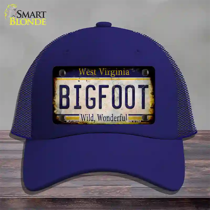 Bigfoot West Virginia Novelty License Plate Hat Tag Mesh / Royal Blue