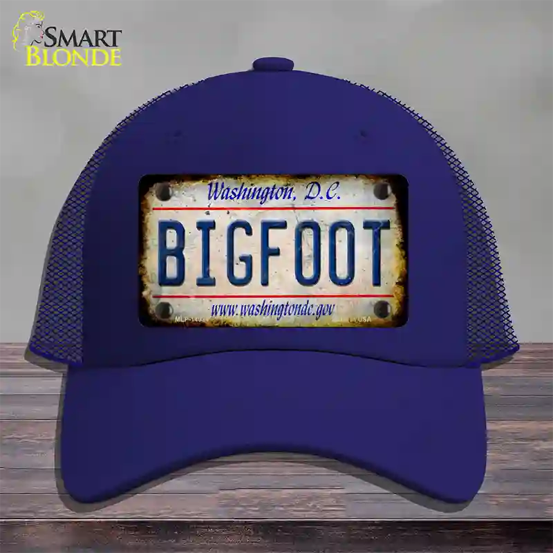 Bigfoot Washington DC Novelty License Plate Hat Tag Mesh / Royal Blue