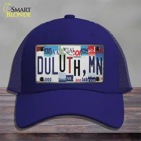 Duluth MN Strip Art Novelty License Plate Hat Tag Mesh / Royal Blue