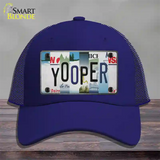 Yooper Strip Art Novelty License Plate Hat Tag Mesh / Royal Blue