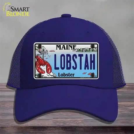 Lobstah Maine Lobster Novelty License Plate Hat Mesh / Royal Blue