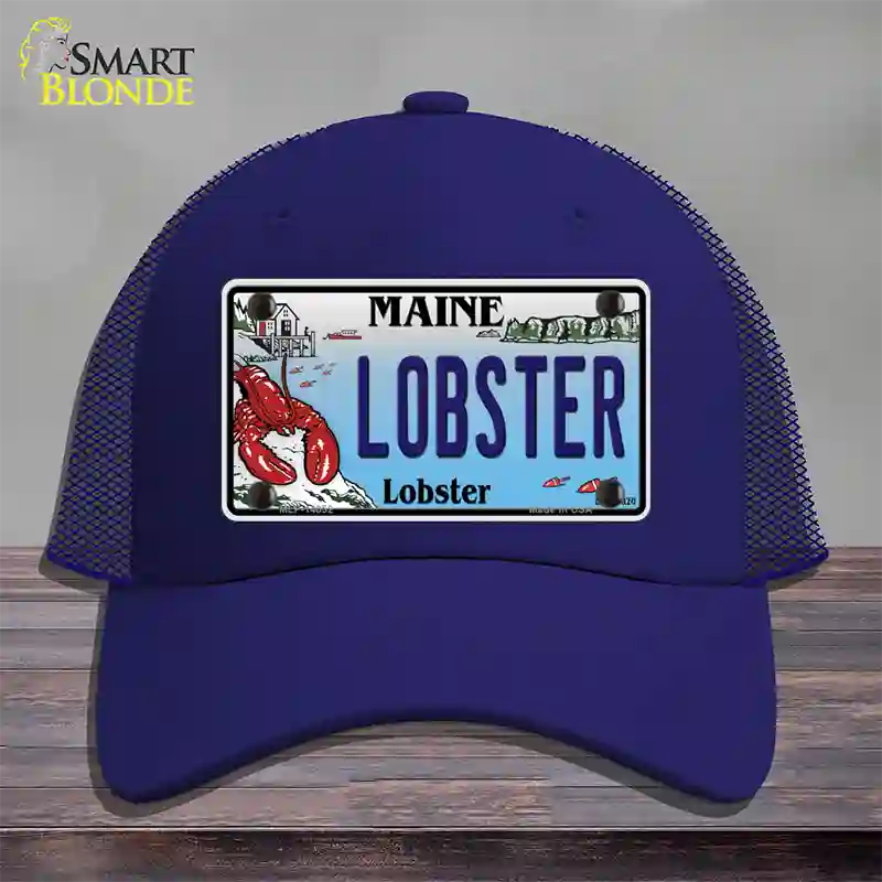 Lobster Maine Lobster Novelty License Plate Hat Mesh / Royal Blue