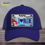 I Heart Maine Lobster Novelty License Plate Hat Mesh / Royal Blue