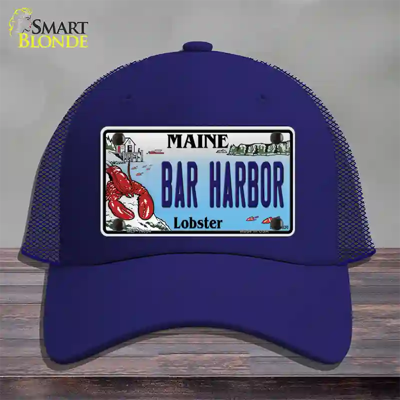 Bar Harbor Maine Lobster Novelty License Plate Hat Mesh / Royal Blue