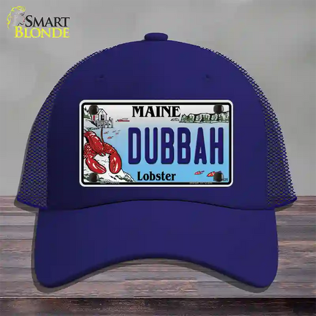 Dubbah Maine Lobster Novelty License Plate Hat Mesh / Royal Blue