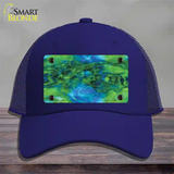 Psychedelic Electric Jelly Fish Novelty License Plate Hat Mesh / Royal Blue