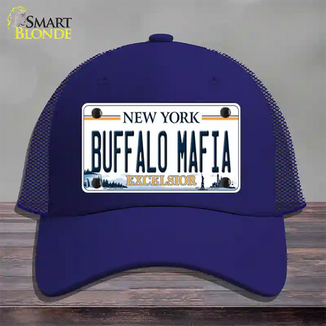 Buffalo Mafia New York Excelsior Novelty License Plate Hat Mesh / Royal Blue