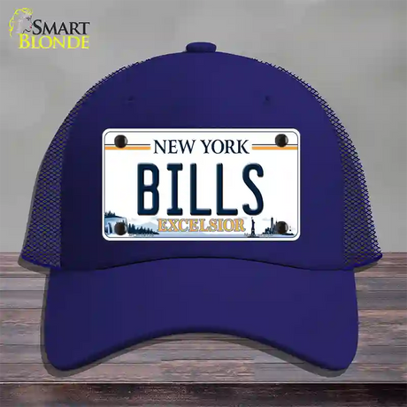 Bills New York Excelsior Novelty License Plate Hat Mesh / Royal Blue