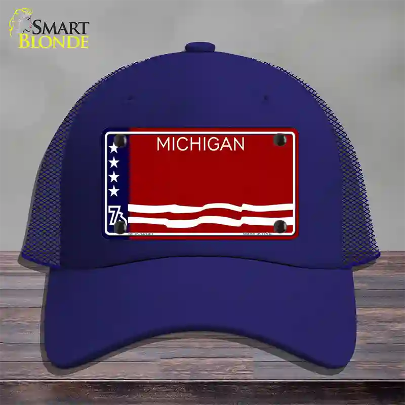 Michigan Bicentennial 76 State Blank Novelty License Plate Hat Mesh / Royal Blue