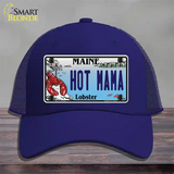 Hot Mama Maine Lobster Novelty License Plate Hat Mesh / Royal Blue