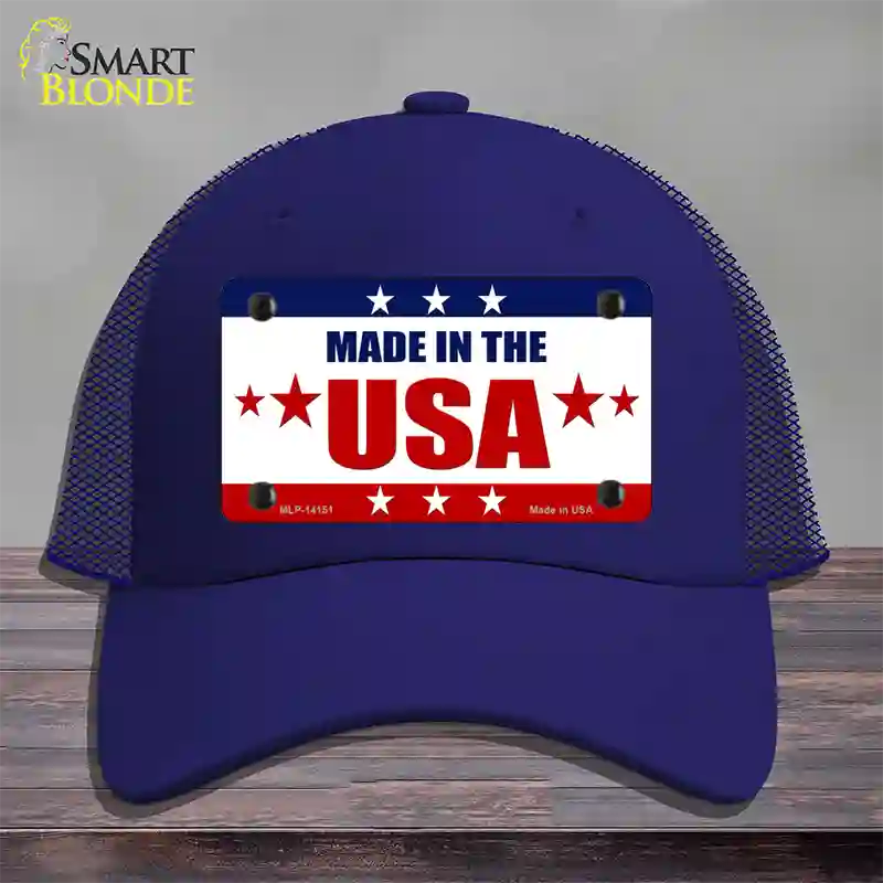 Made in the USA Novelty License Plate Hat Mesh / Royal Blue