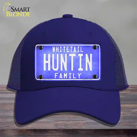 Huntin Family Novelty License Plate Hat Mesh / Royal Blue