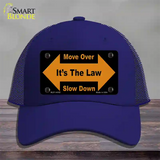 Move Over Its The Law Novelty License Plate Hat Mesh / Royal Blue