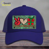 Peace Love Presents Novelty License Plate Hat Mesh / Royal Blue