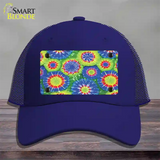 Blue Green Tie-Dye Novelty License Plate Hat Mesh / Royal Blue