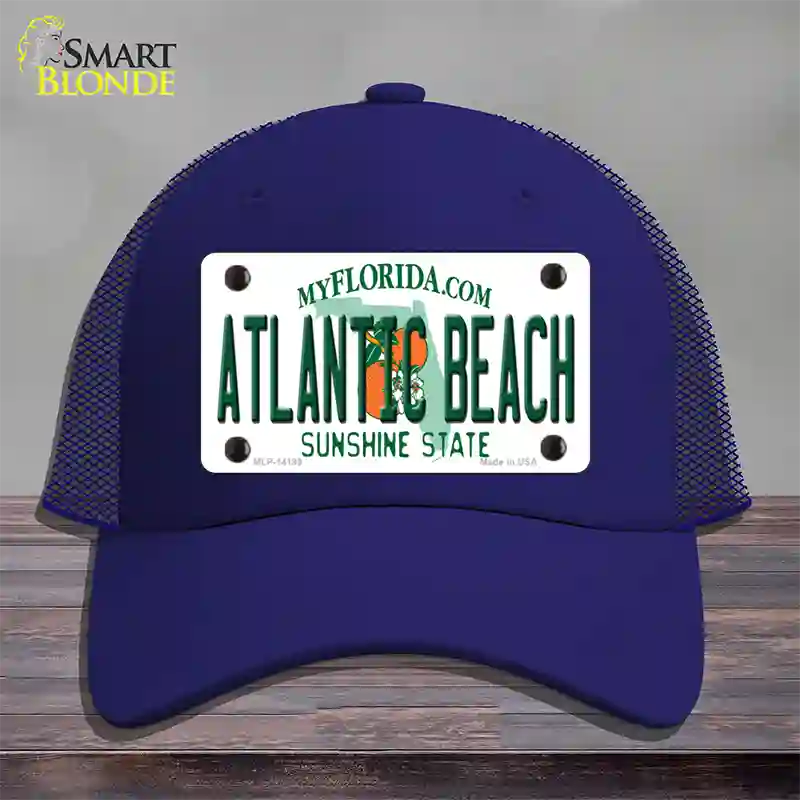 Atlantic Beach Florida Novelty License Plate Hat Mesh / Royal Blue