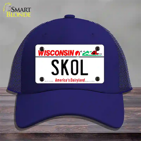 Skol Wisconsin Novelty License Plate Hat Mesh / Royal Blue