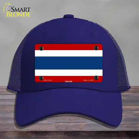 Thailand Flag Novelty License Plate Hat Mesh / Royal Blue