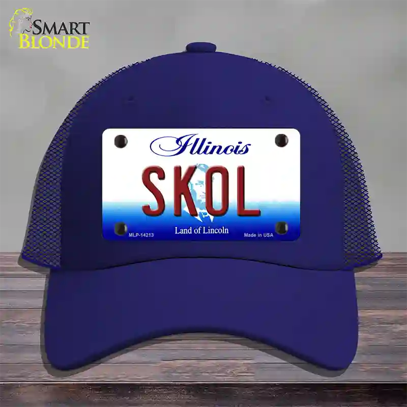 Skol Illinois Novelty License Plate Hat Mesh / Royal Blue