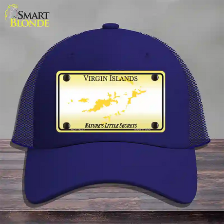 Virgin Islands Blank Novelty License Plate Hat Mesh / Royal Blue