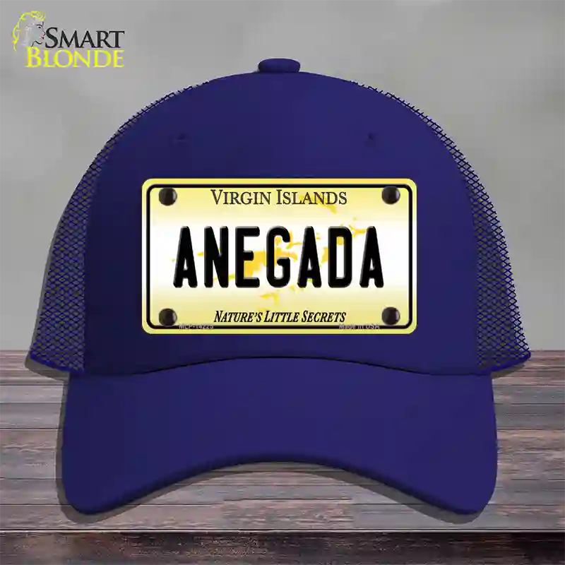 Virgin Islands Anegada Novelty License Plate Hat Mesh / Royal Blue