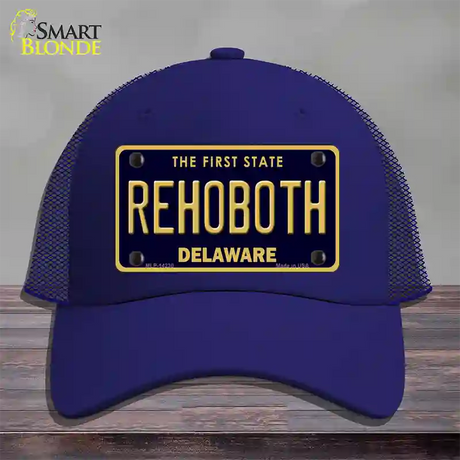 Rehoboth Delaware Novelty License Plate Hat Mesh / Royal Blue