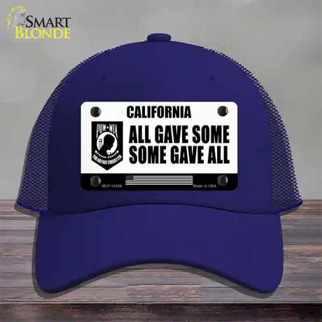 California POW MIA Some Gave All Novelty License Plate Hat Mesh / Royal Blue