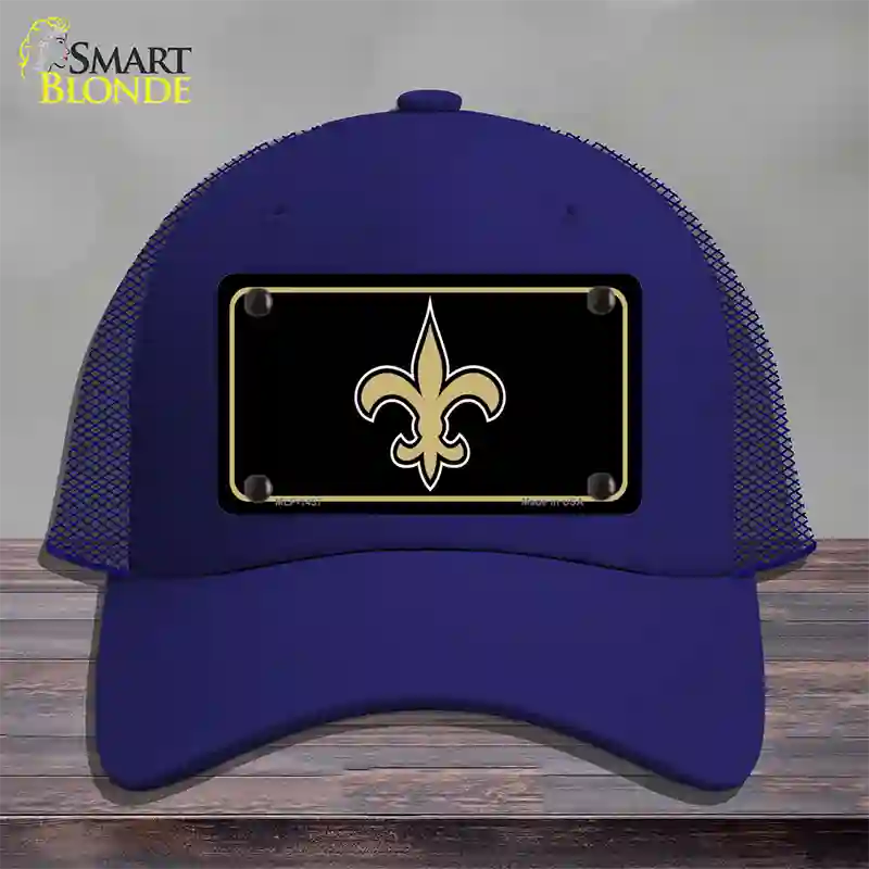 Fleur de lis Novelty License Plate Hat Mesh / Royal Blue