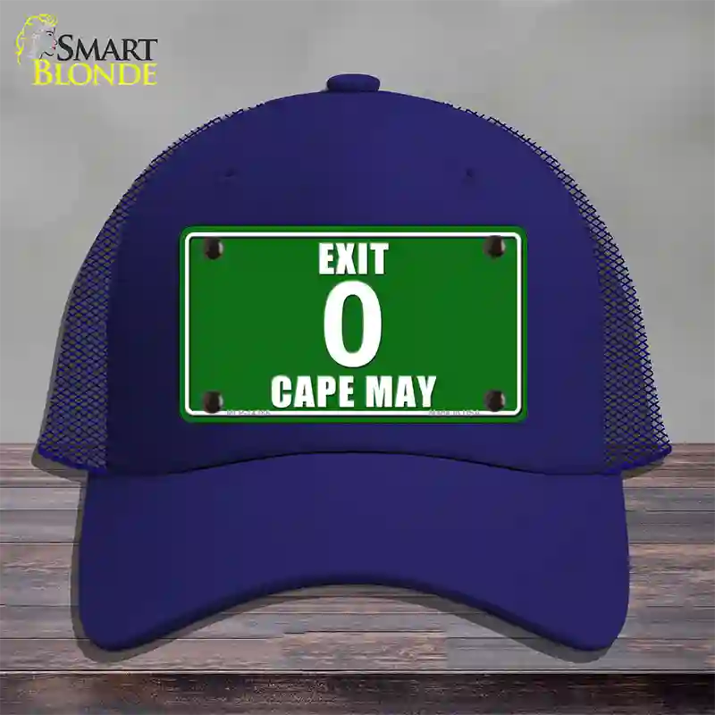 Exit 0 Cape May Novelty License Plate Hat Mesh / Royal Blue