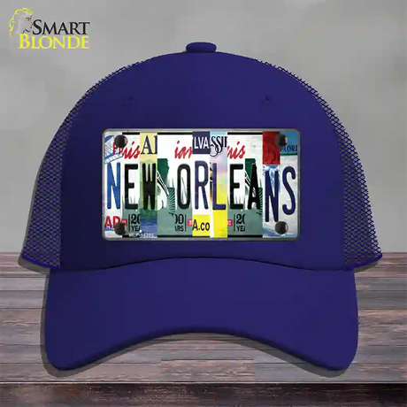 New Orleans License Plate Art Novelty License Plate Hat Mesh / Royal Blue