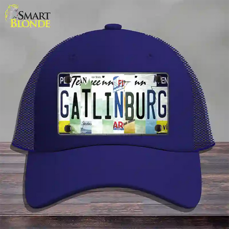 Gatlinburg License Plate Art Novelty License Plate Hat Mesh / Royal Blue