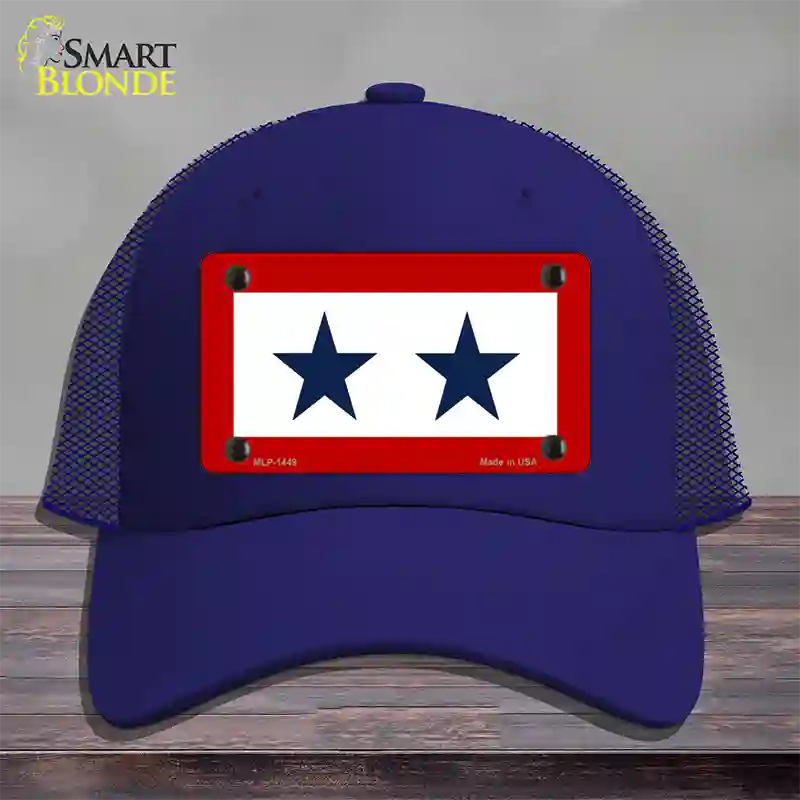 Blue Star Two Novelty License Plate Hat Mesh / Royal Blue