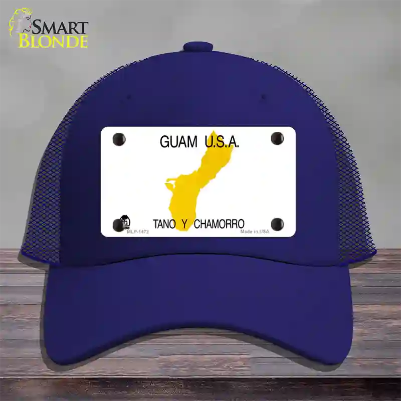 Guam State Novelty License Plate Hat Mesh / Royal Blue