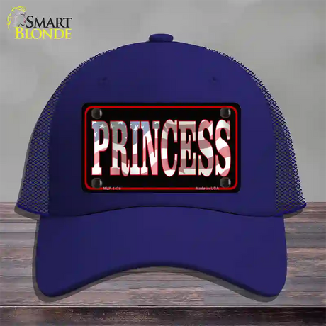 Princess Patriotic Novelty License Plate Hat Mesh / Royal Blue