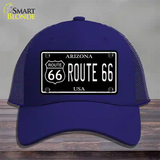 Route 66 Arizona Black Novelty License Plate Hat Mesh / Royal Blue