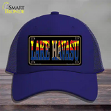 Lake Havasu Arizona Flag Novelty License Plate Hat Mesh / Royal Blue